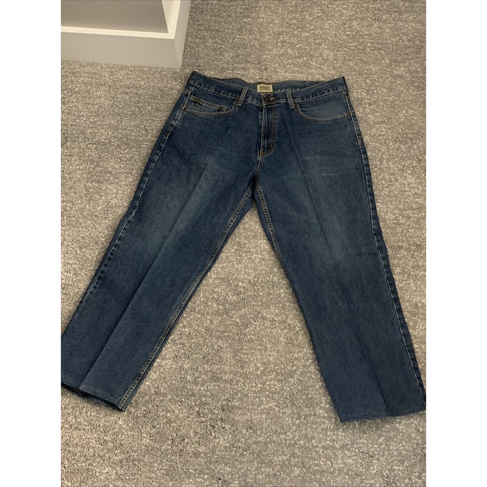 Men's C.E. Schmidt WorkWear MEDIUM BLUE Denim Jeans 38"x30" NICE ~ Made In Egypt
